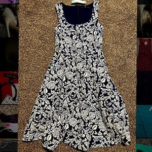 Brixon ivy fit and flare navy and white dress. new with tags